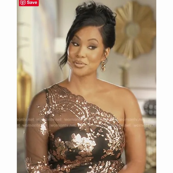 NWT- Long Sleeve Sequin Gown - Black/Rose Gold - Picture 4 of 4